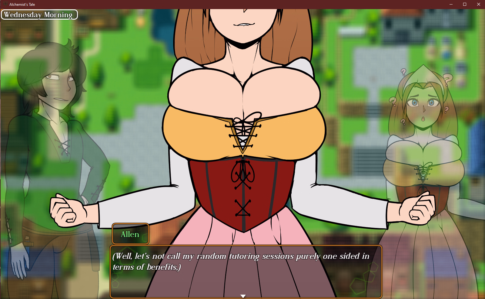 An Alchemist's Tale - fantasy RPG scene with the game's 2D art style