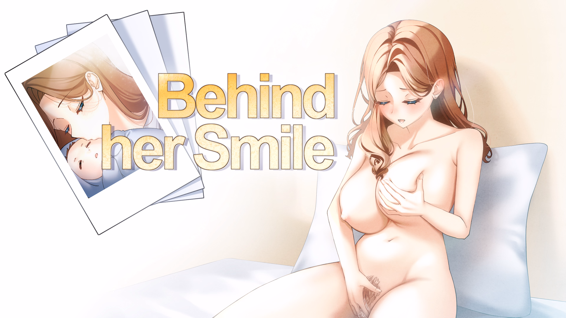 Behind Her Smile cover art showing the game's central mother figure in its hand-drawn 2D style