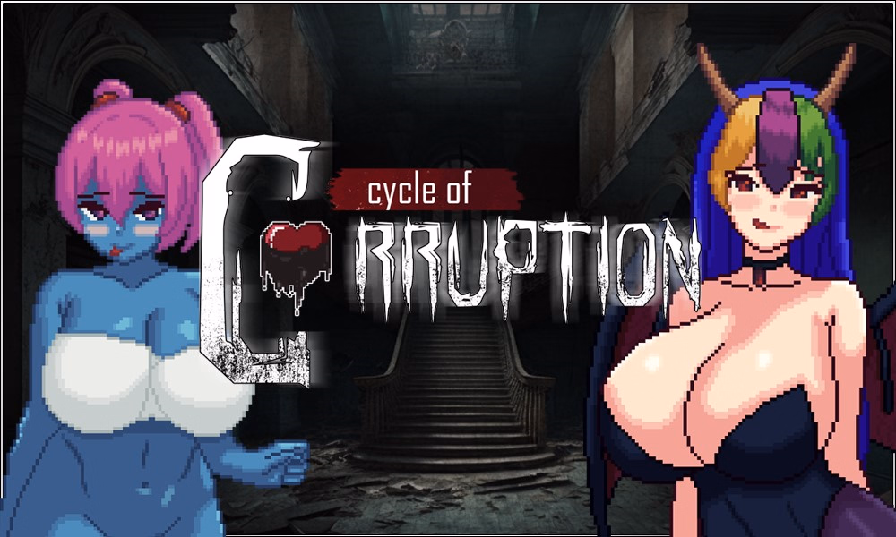 Cycle of Corruption cover art featuring a dark fantasy setting with monster girls