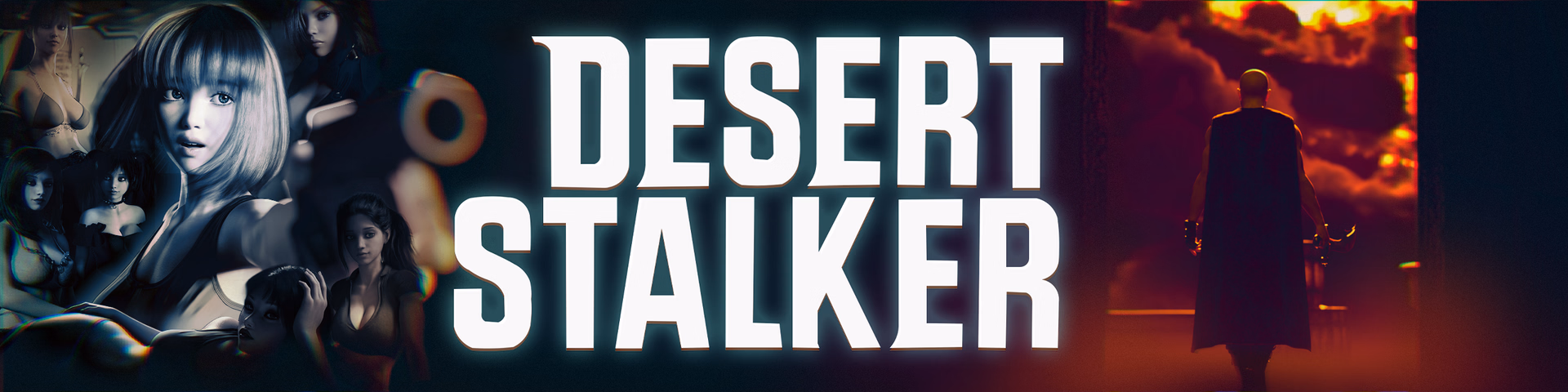 Desert Stalker cover art showing the protagonist against a scorched wasteland backdrop