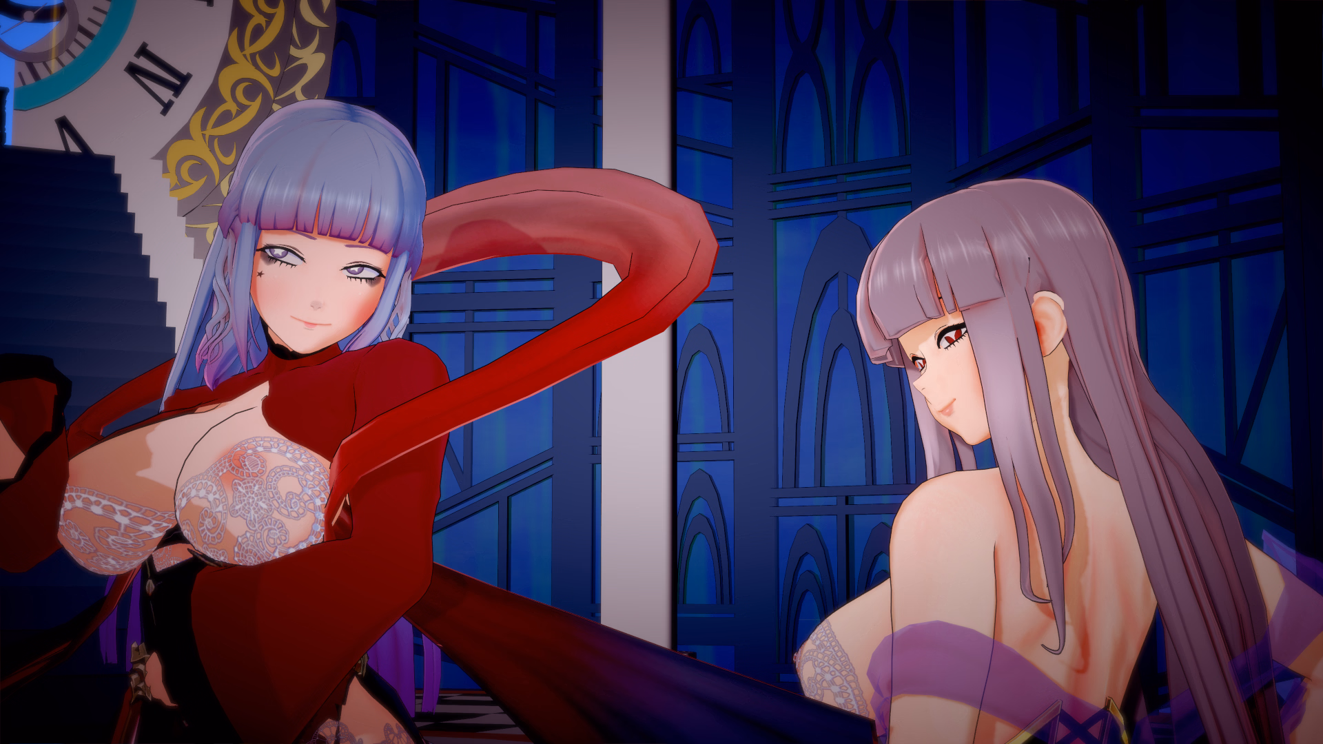 Duskthrone: The Forsaken Realm - fantasy RPG battle scene with a monster-girl encounter
