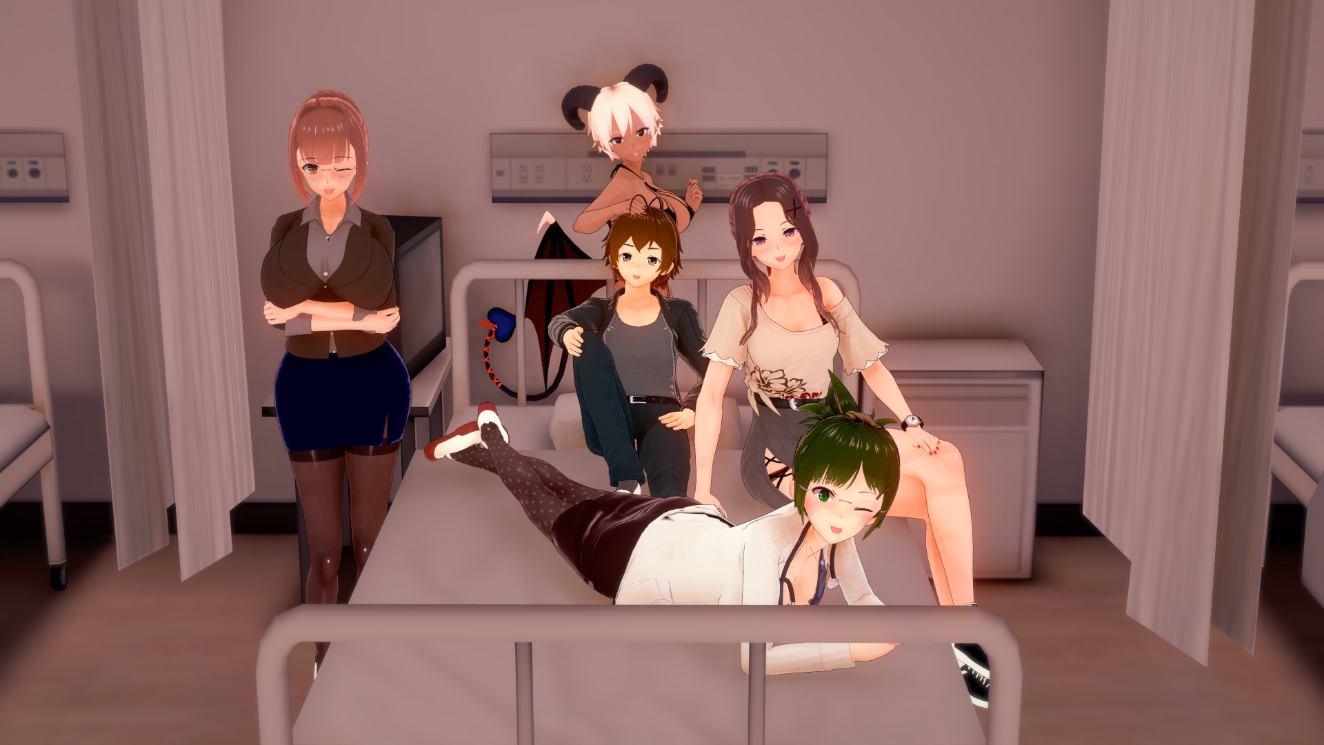 Echoes of Youth cover art showing the game's main cast in a school setting