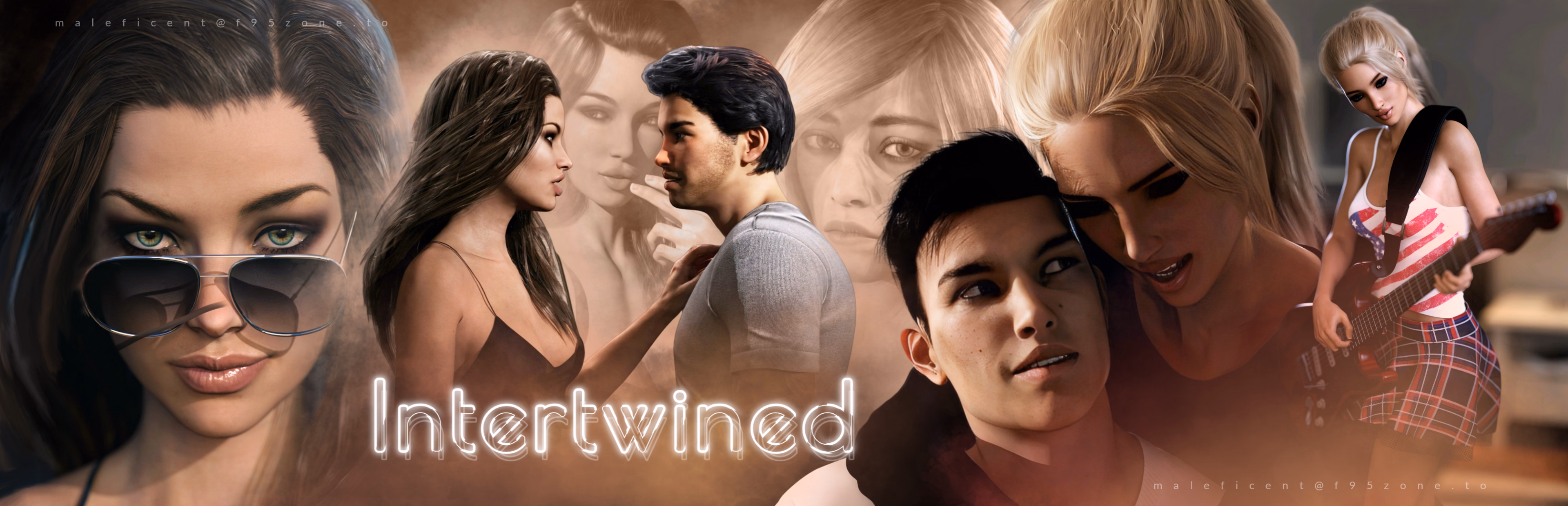 Cover art for Intertwined showing the main cast