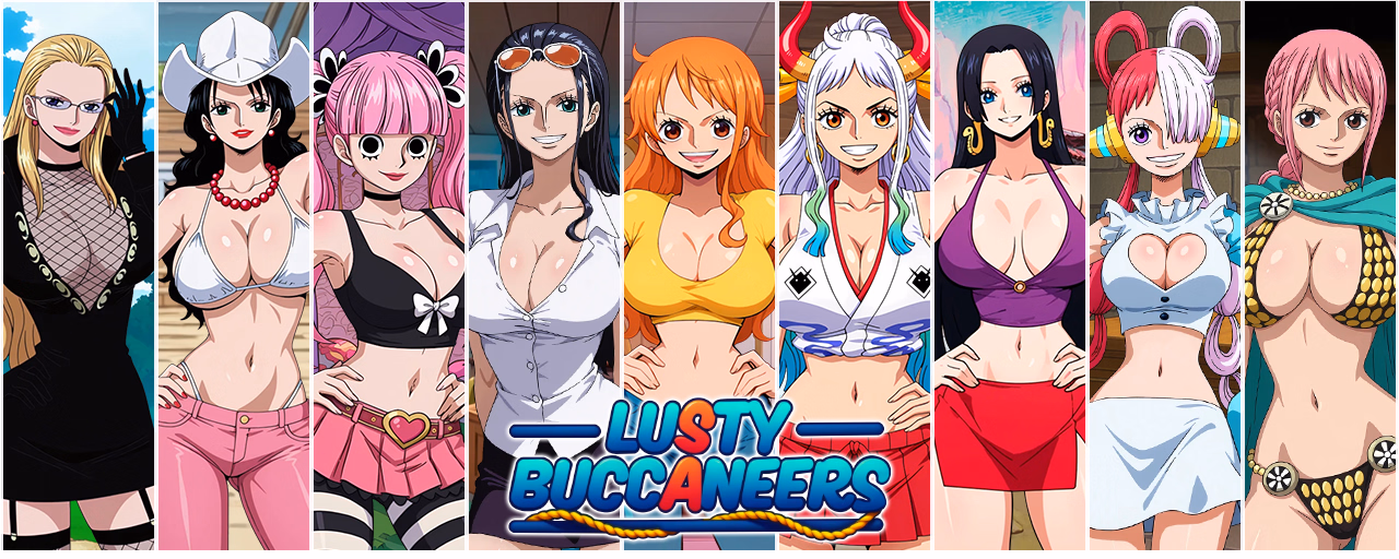 Lusty Buccaneers cover art featuring the pirate-themed adult sandbox visual novel