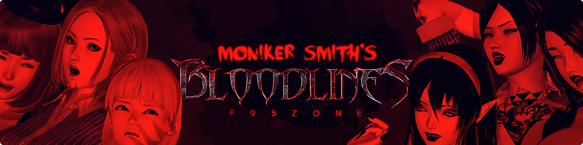 Moniker Smith's Bloodlines cover art featuring 3DCG horror-themed characters