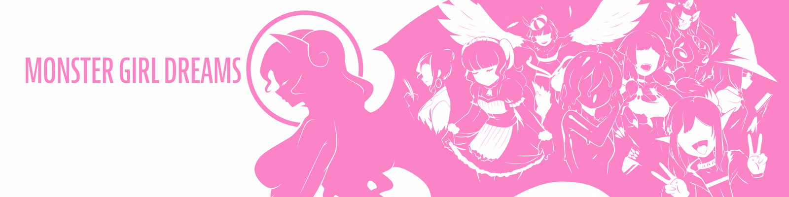 Monster Girl Dreams cover banner featuring illustrated monster girl characters