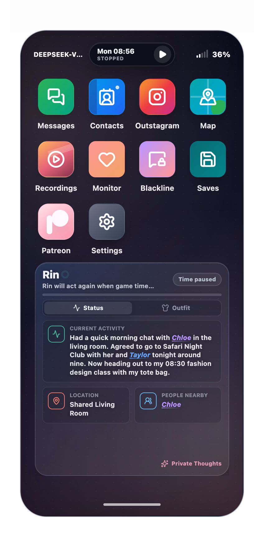 My AI Girlfriend Is Cheating on Me - dating sim scene from the game's opening