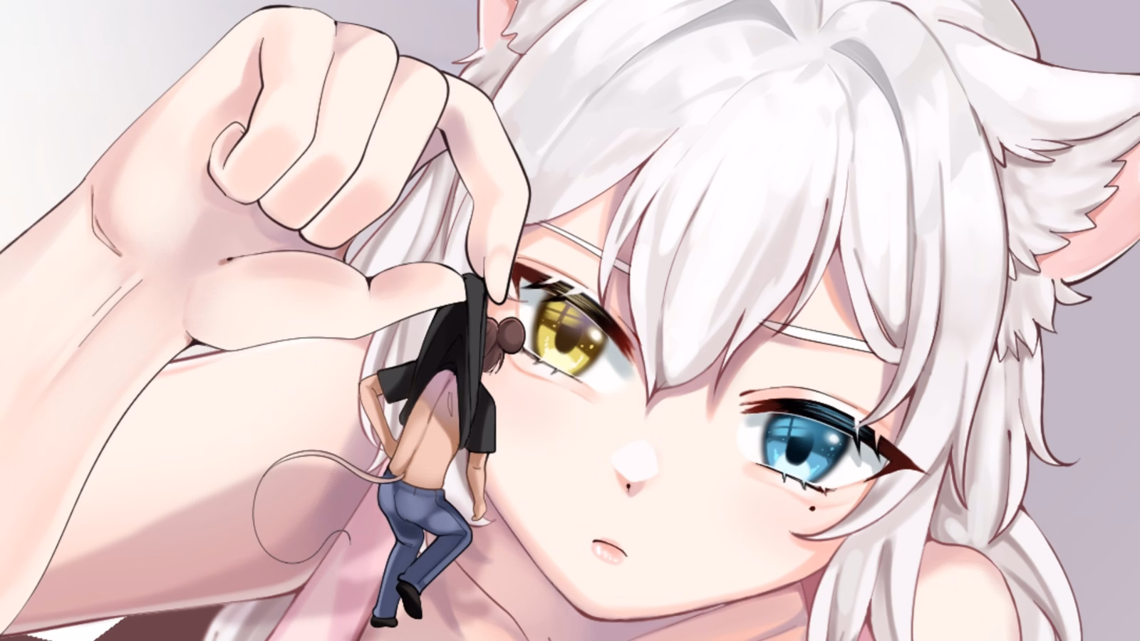 Nezumicon - 2DCG kinetic novel scene with a monster-girl character in a fantasy setting