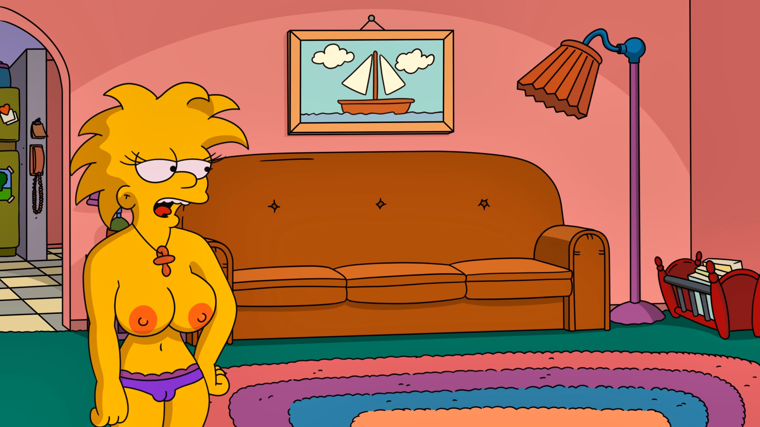 Screenshot of Springfield location exploration in The Simpsons Dating Sim