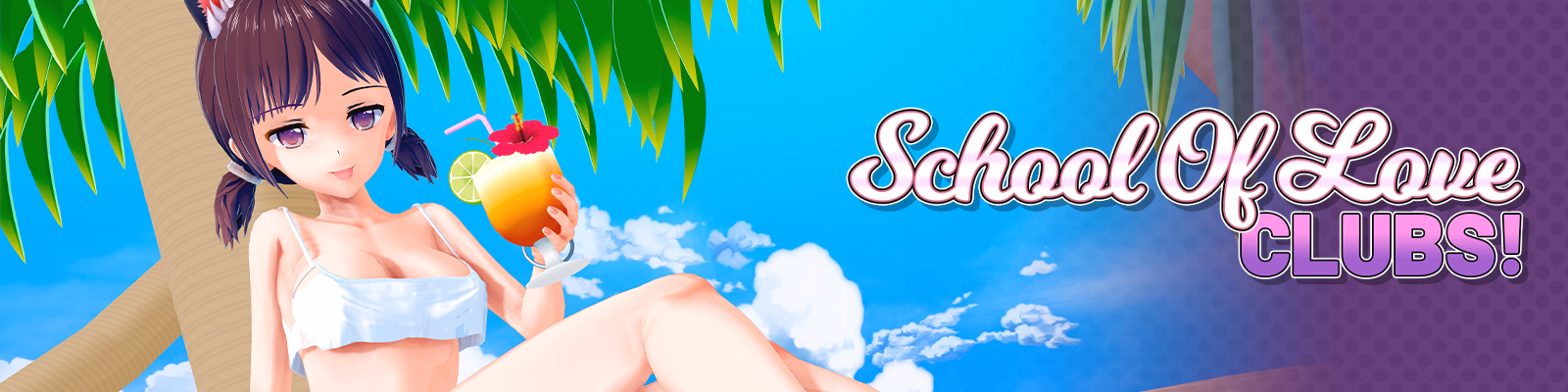 School of Love: Clubs! cover art featuring the school setting and cast